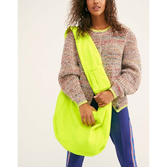Free People Handbags - Free People WTF Oversized Puffer Sling Bag / Chartreuse